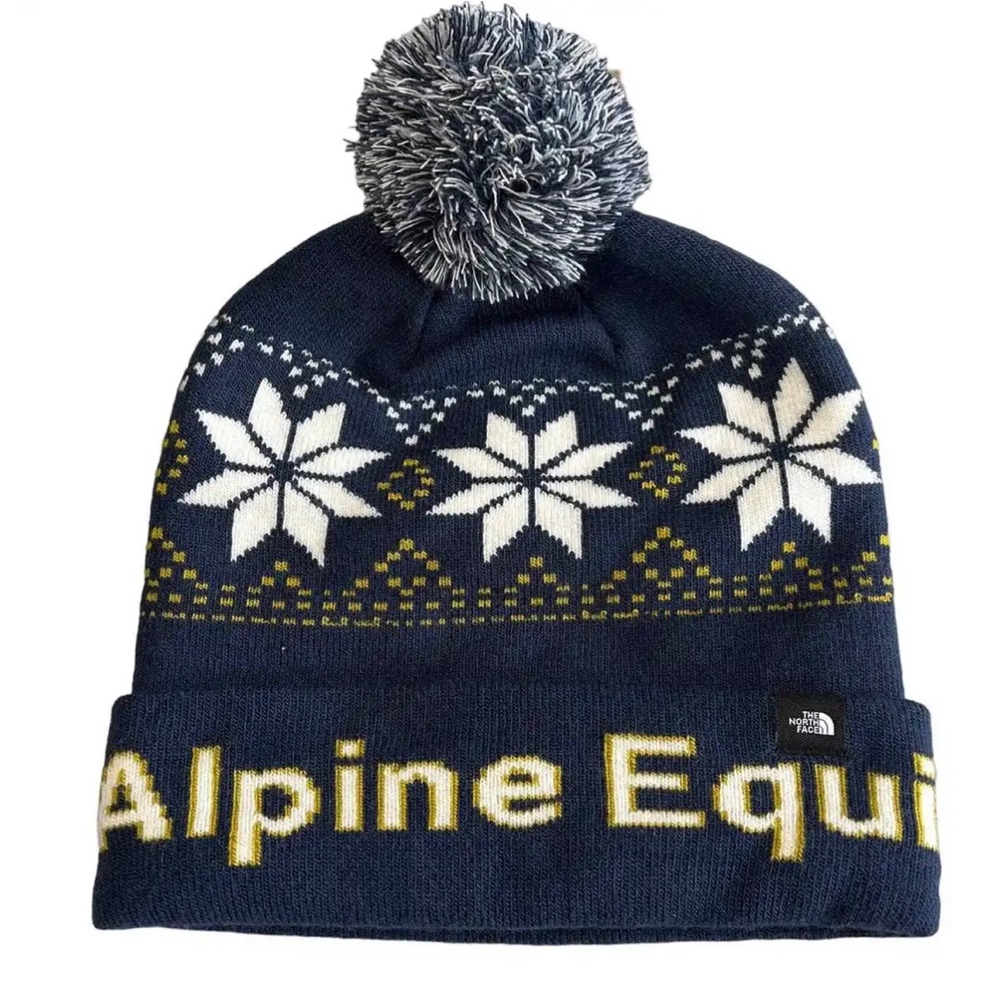 NWT The North Face Ski Tuke Pom Beanie Navy/White Alpine Equipment Fine Cap Hat